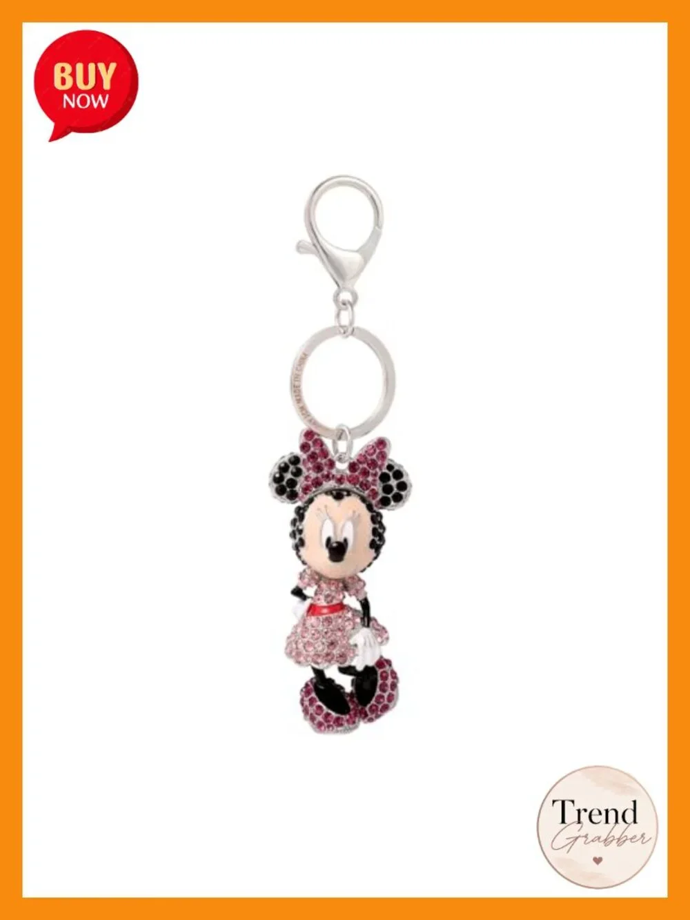 Disney Keychain Pave Crystal Official License Marie Winnie the Pooh Bag Charm